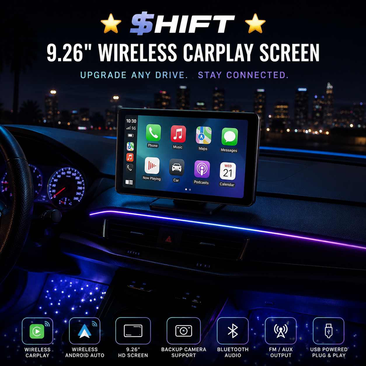 ✨ $hift Wireless CarPlay Screen (9.26 Inch)